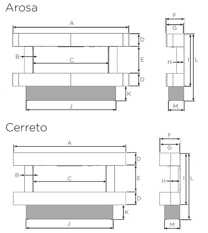 Gazco Arosa 140 Floor Mounted Electric Suite 2Kw UK