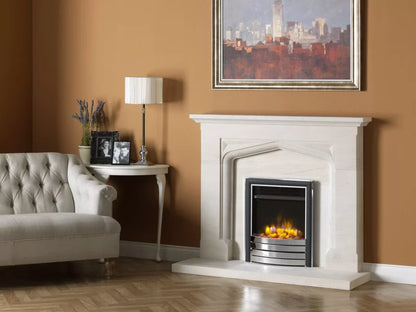 Charlton & Jenrick 16″ 4D Ecoflame Electric Fire with Chrome/Black or Brass Elite Fascia UK
