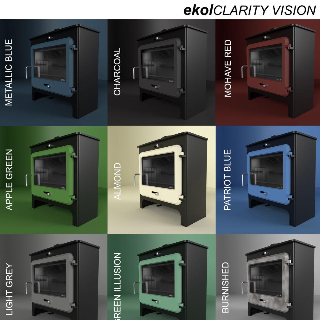 Ekol Clarity Vision Wood Stove multi colour options