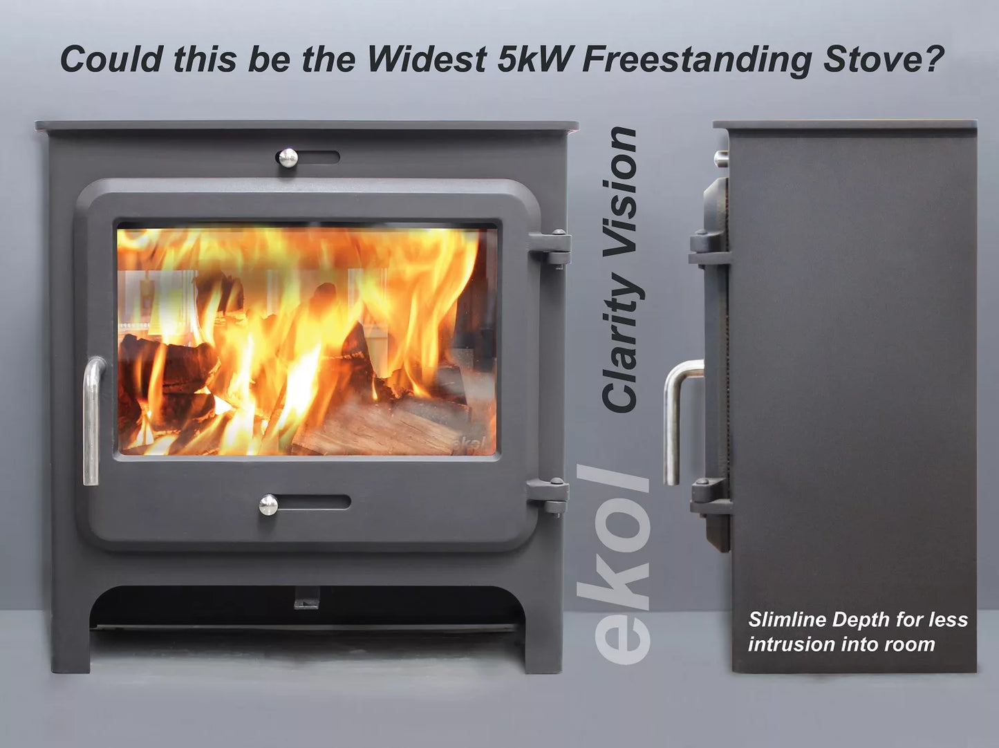 Ekol Clarity Vision Wood Stove multi colour options