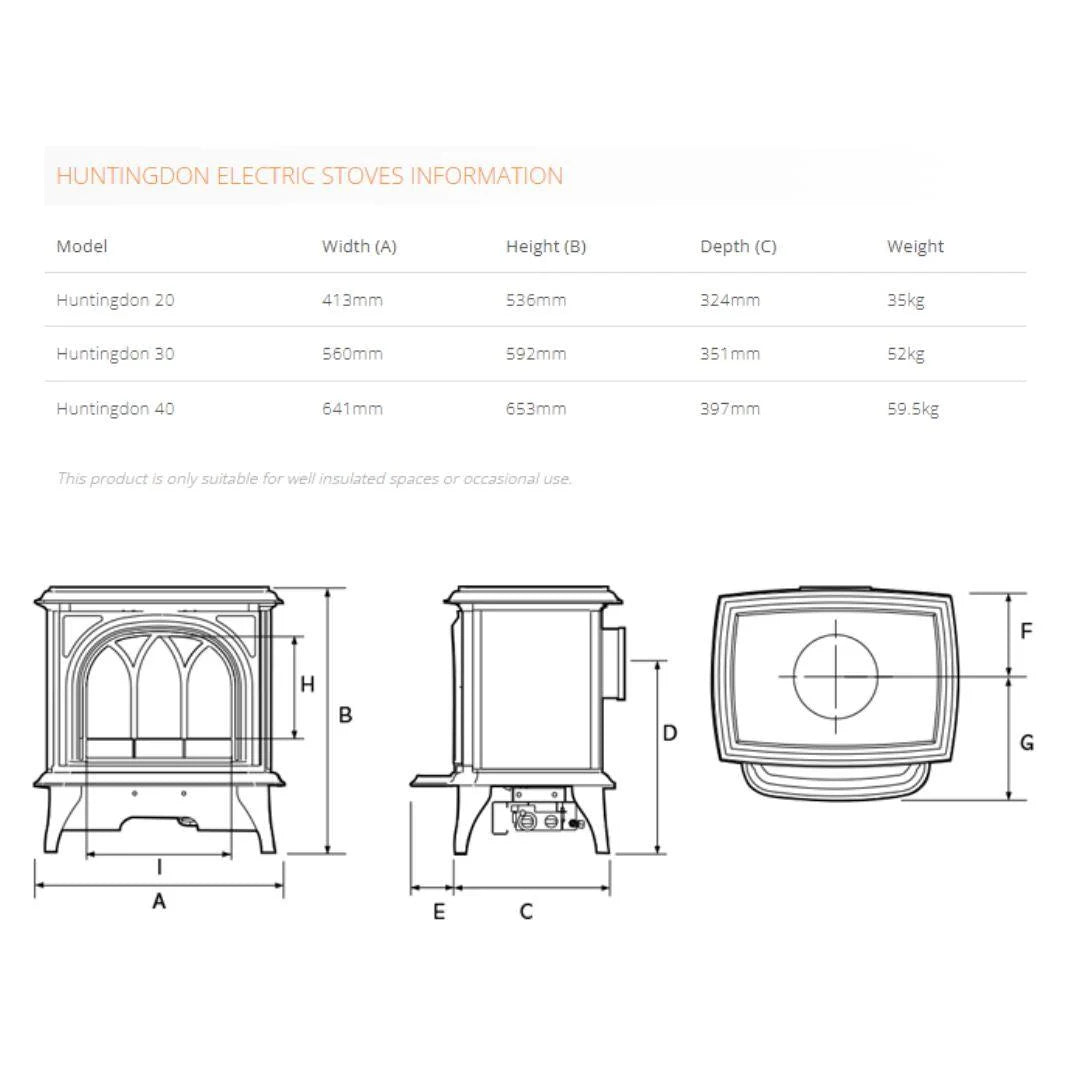 Gazco Huntingdon 30 Clear Electric Stove UK