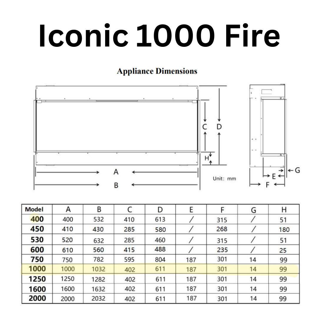 Iconic 1000 Landscape Electric Fire UK