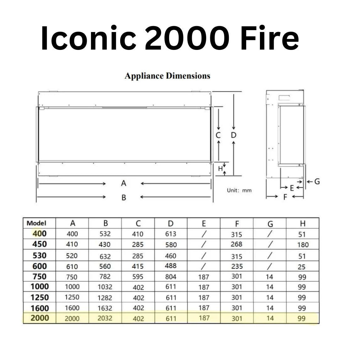 Iconic 2000 Landscape Electric Fire UK