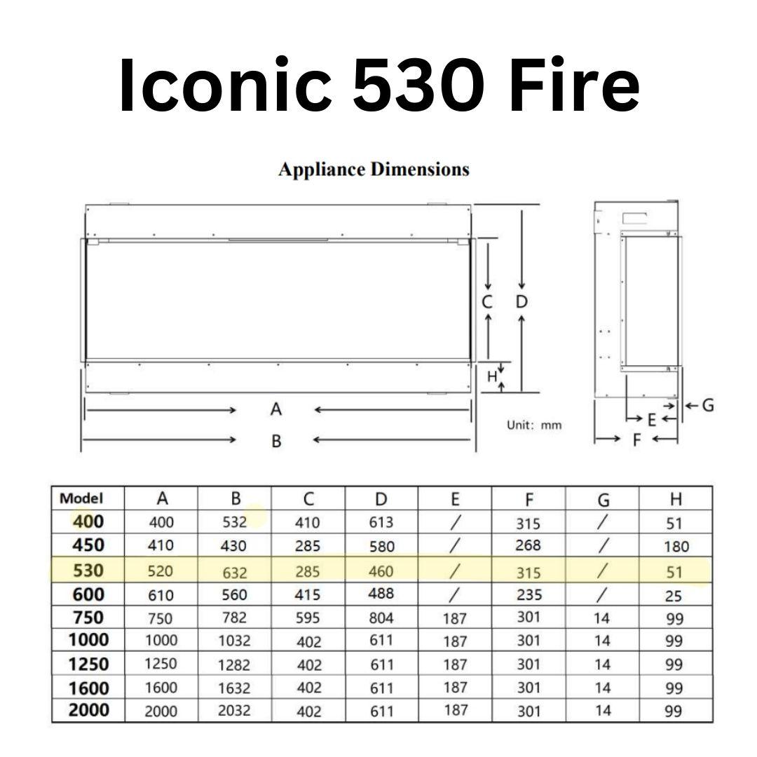 Iconic 530 Landscape Electric Fire UK