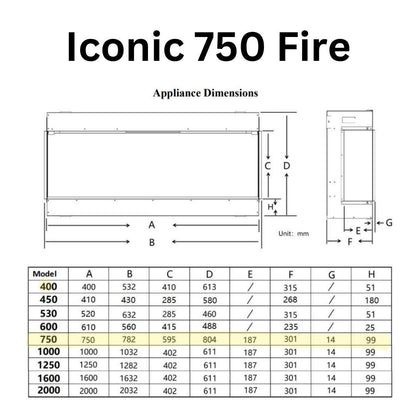 Iconic 750 Landscape Electric Fire UK