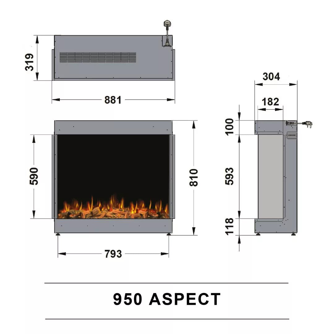 Ilektro 950 Aspect Electric Fire UK