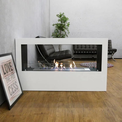 The ScandiFlames Lansing 2-Sided Freestanding Bioethanol Fireplace