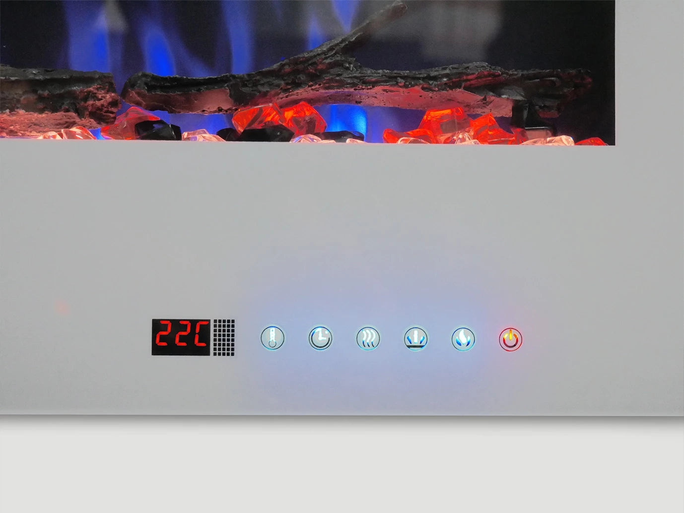 Azurite Wall-Mounted Electric Fireplace - Black  or white- 127 cm