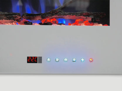 Azurite Wall-Mounted Electric Fireplace - Black  or white- 127 cm