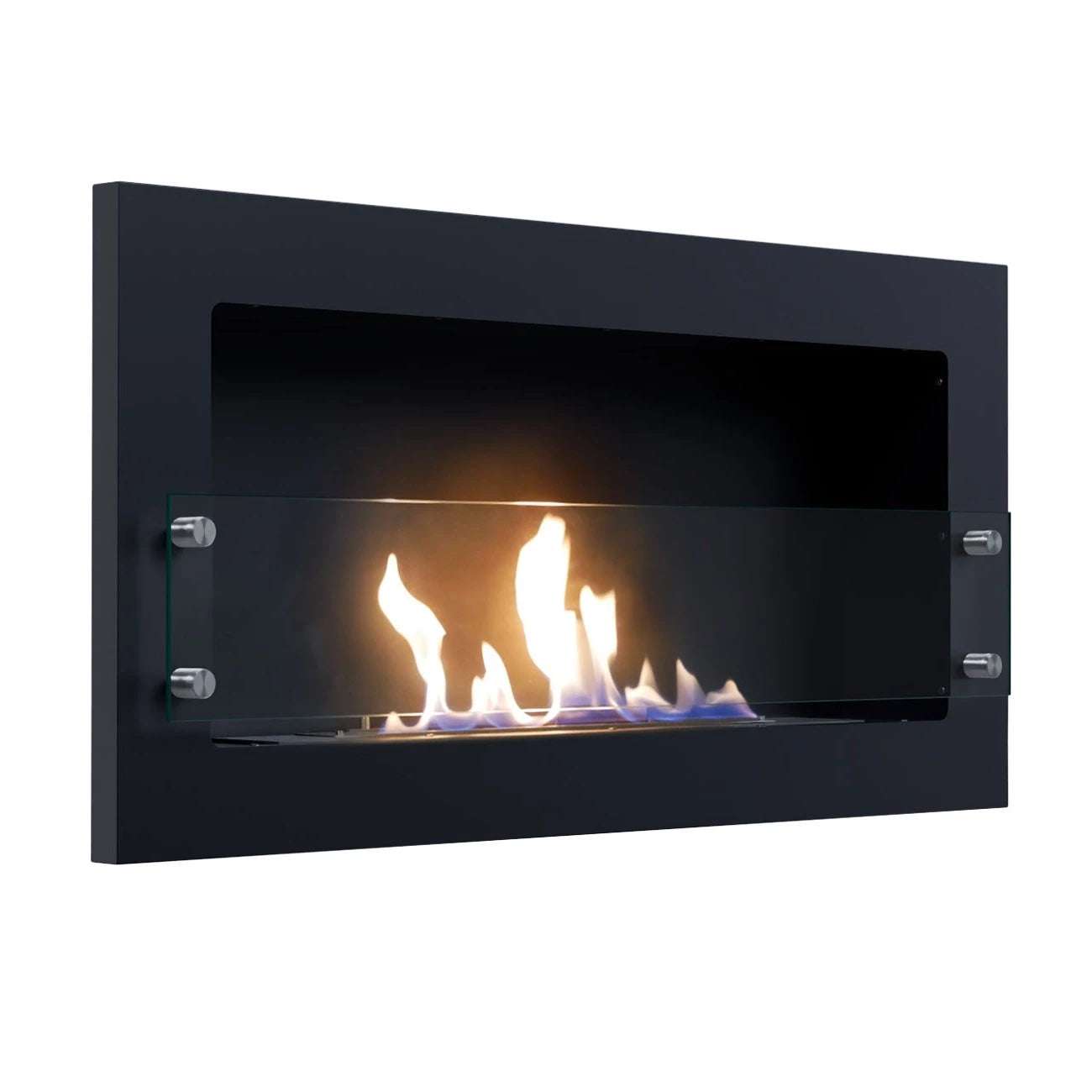 Scandiflames Texas Black / silver/ white - Wall Mounted Bioethanol Fireplace UK