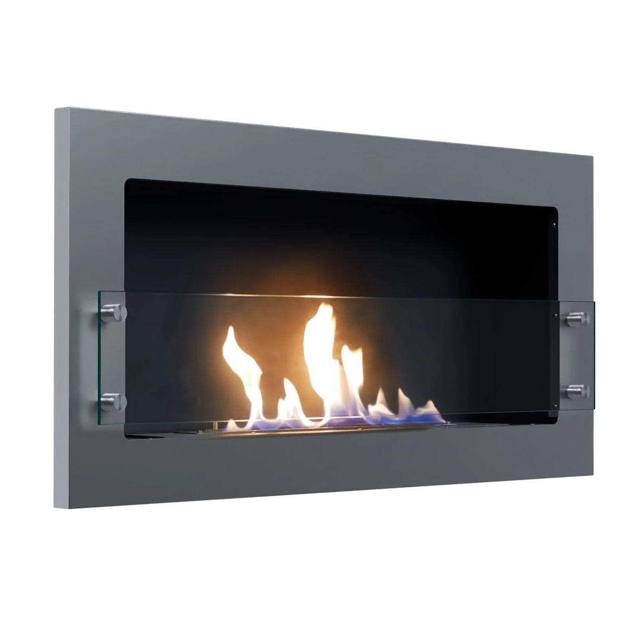 Scandiflames Texas Black / silver/ white - Wall Mounted Bioethanol Fireplace UK