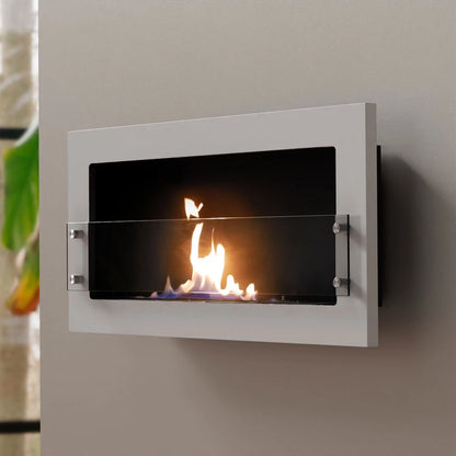 Scandiflames Texas Black / silver/ white - Wall Mounted Bioethanol Fireplace UK