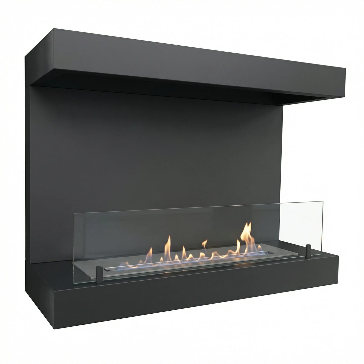 Scandiflames Dakota White or Black - 3-sided 80 cm Wall Bioethanol fireplace UK