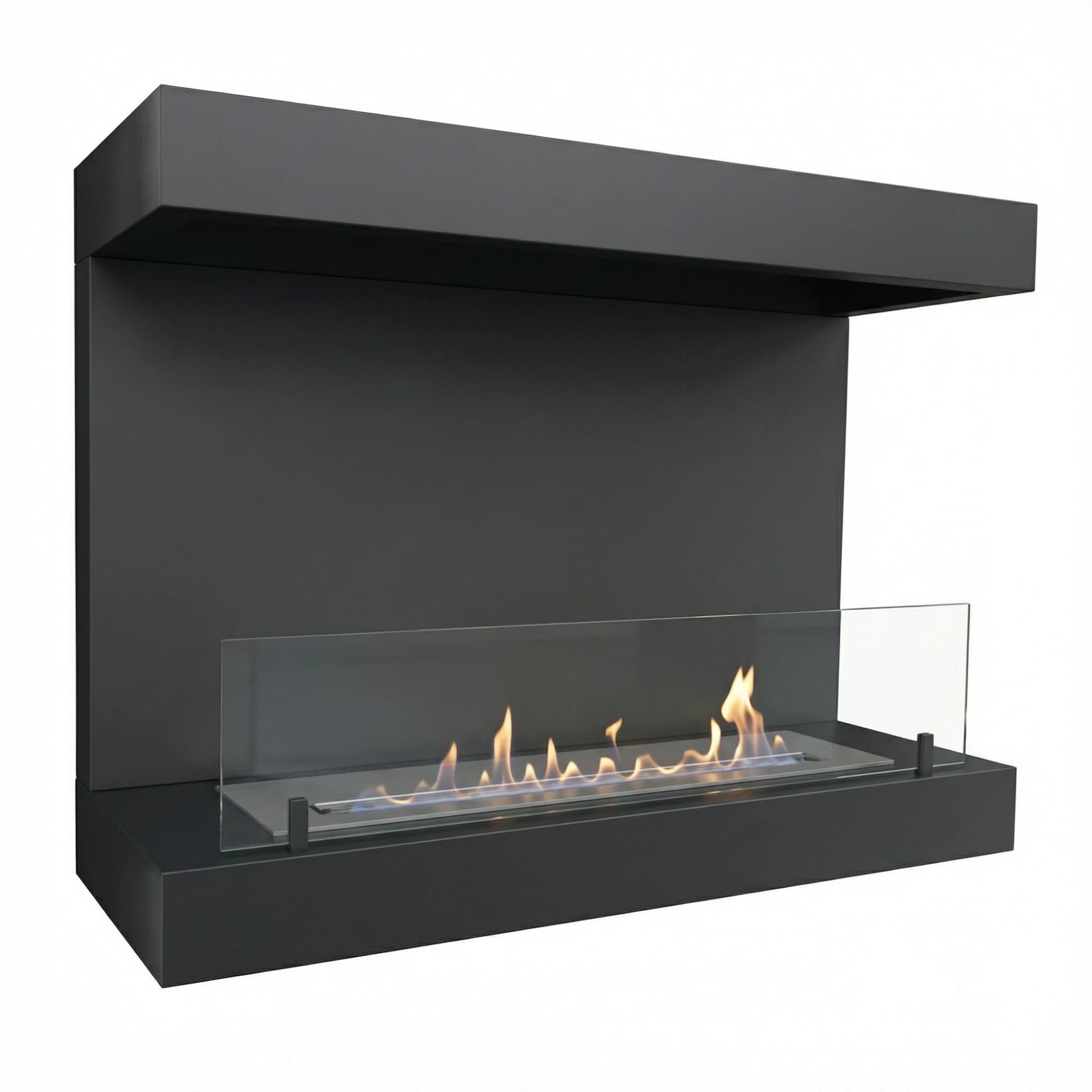 Scandiflames Dakota White or Black - 3-sided 80 cm Wall Bioethanol fireplace UK
