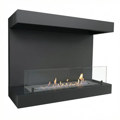 Scandiflames Dakota White or Black - 3-sided 80 cm Wall Bioethanol fireplace UK