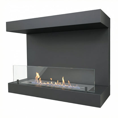 Scandiflames Dakota White or Black - 3-sided 80 cm Wall Bioethanol fireplace UK