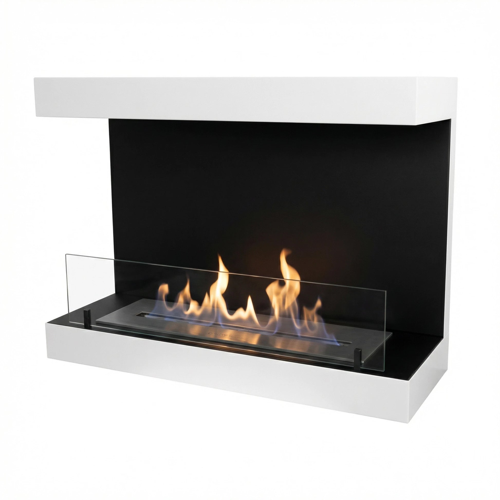 Scandiflames Dakota White or Black - 3-sided 80 cm Wall Bioethanol fireplace UK