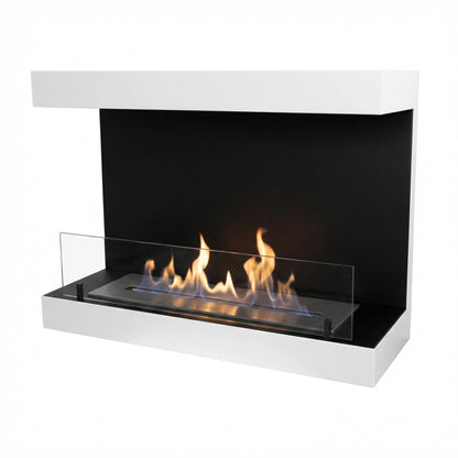 Scandiflames Dakota White or Black - 3-sided 80 cm Wall Bioethanol fireplace UK