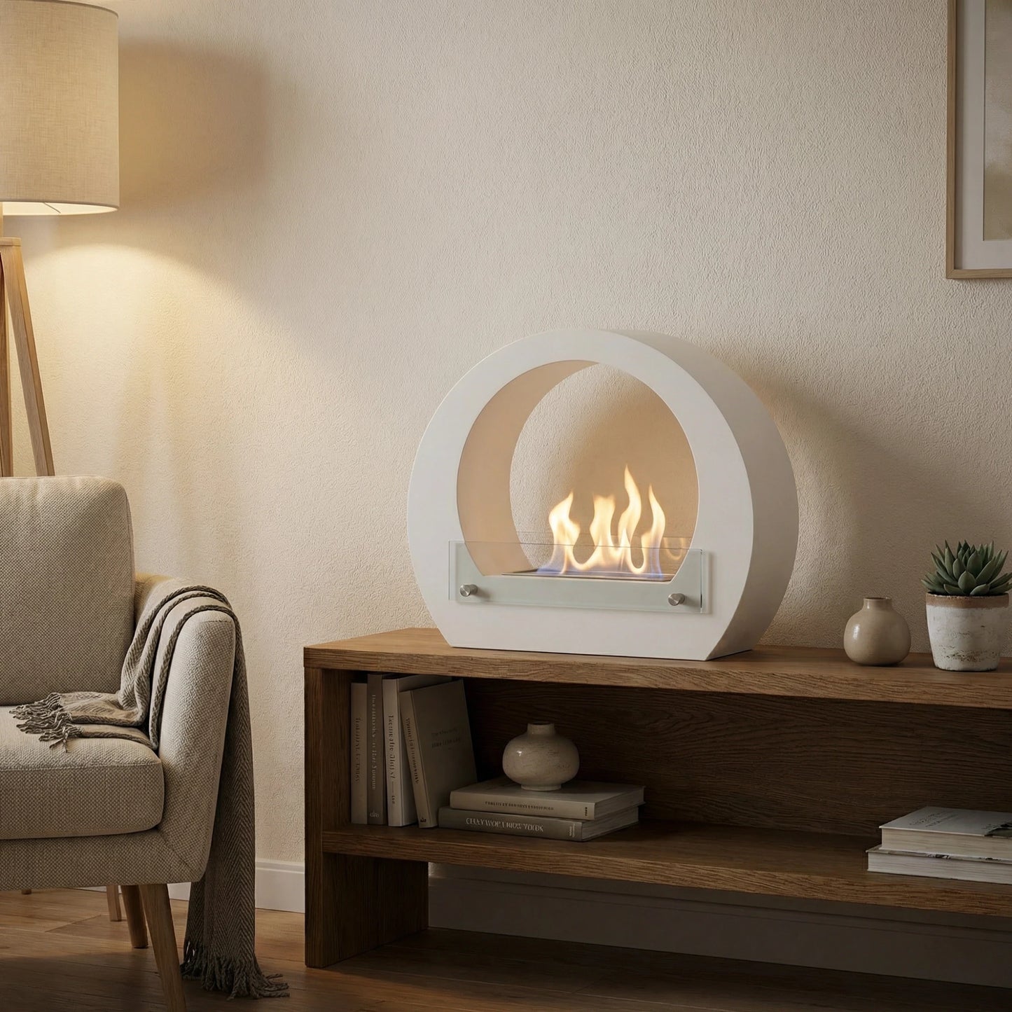 Scandiflames Dallas - Bio Fireplace with Arch - White or Black