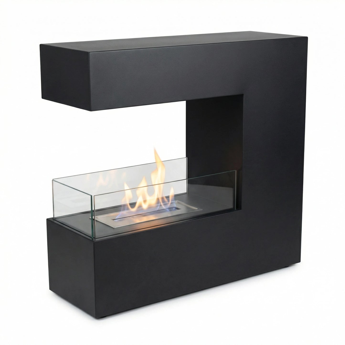 Scandiflames Topeka Black - 3-Sided Bio Fireplace in Steel