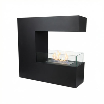 Scandiflames Topeka Black - 3-Sided Bio Fireplace in Steel