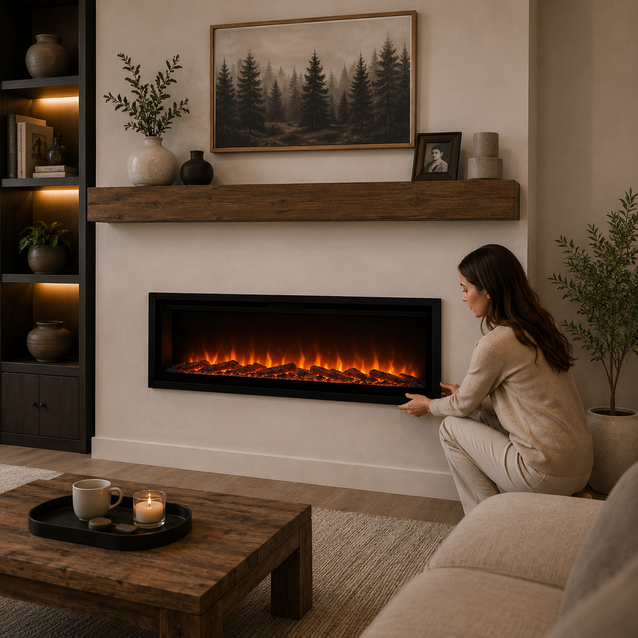 Titanite Built-in Electric Fireplace - 152 cm