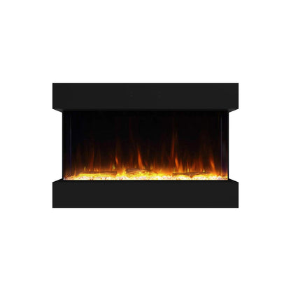 Feroza Wall-Mounted Electric Fireplace - Black - 101 cm