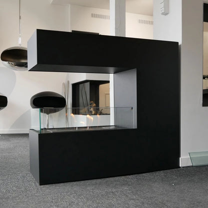 Scandiflames Topeka Black - 3-Sided Bio Fireplace in Steel