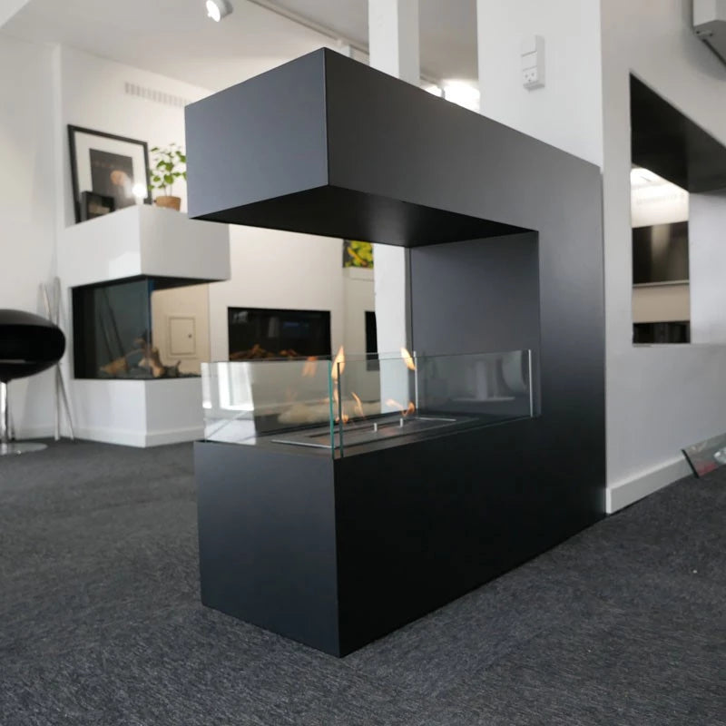 Scandiflames Topeka Black - 3-Sided Bio Fireplace in Steel