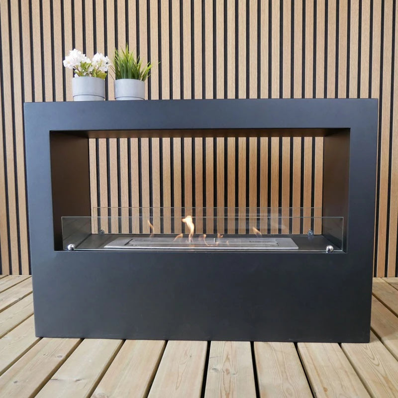 The ScandiFlames Lansing 2-Sided Freestanding Bioethanol Fireplace