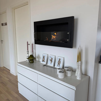 Scandiflames Texas Black / silver/ white - Wall Mounted Bioethanol Fireplace UK