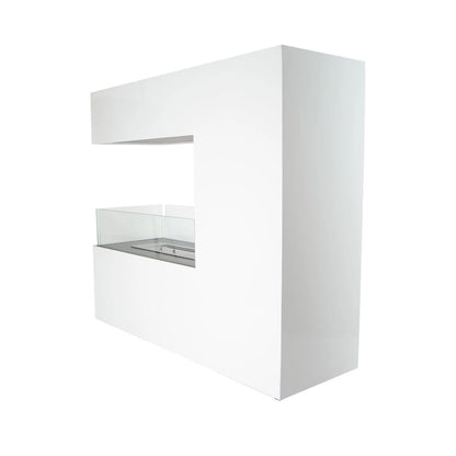 ScandiFlames Topeka White 3-Sided Bio Fireplace in Steel
